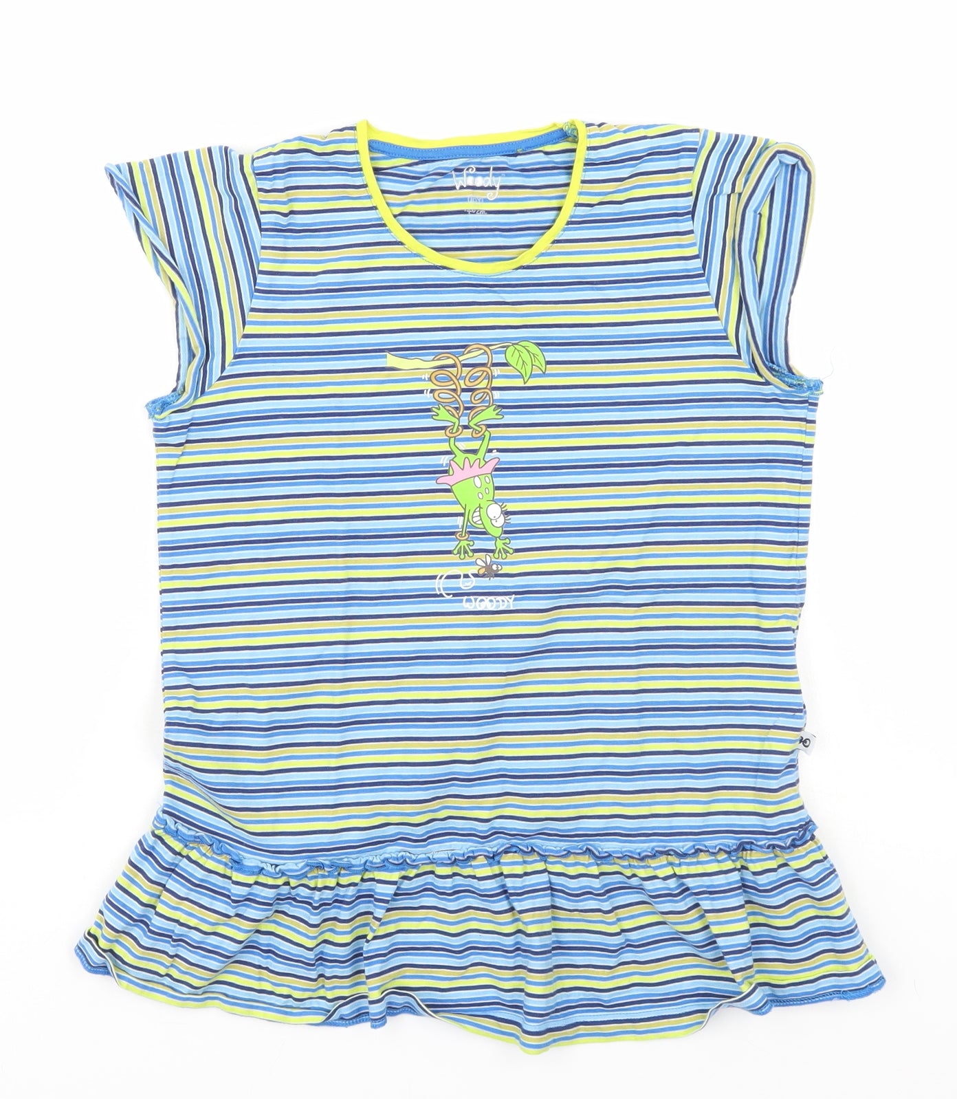 Woody Girls Multicoloured Striped  Basic T-Shirt Size 10 Years  - Frog