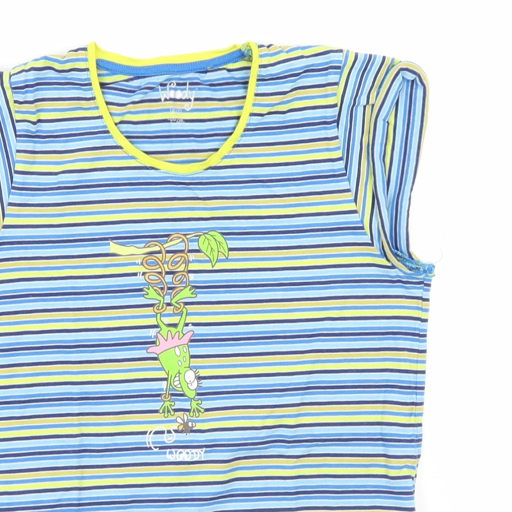 Woody Girls Multicoloured Striped  Basic T-Shirt Size 10 Years  - Frog