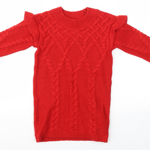 TU Girls Red   Jumper Dress  Size 3-4 Years