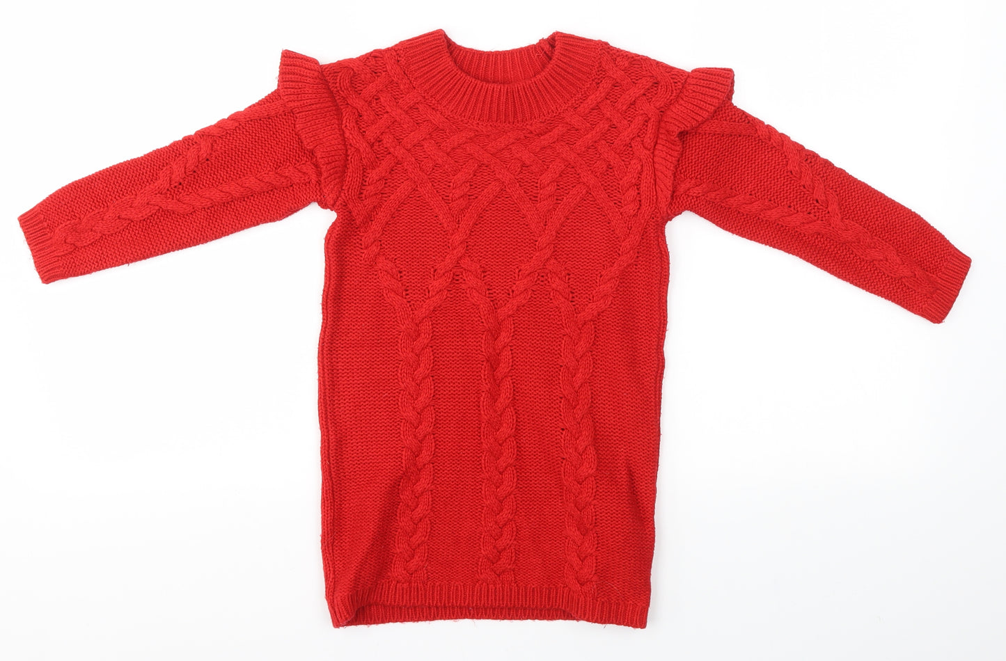 TU Girls Red   Jumper Dress  Size 3-4 Years