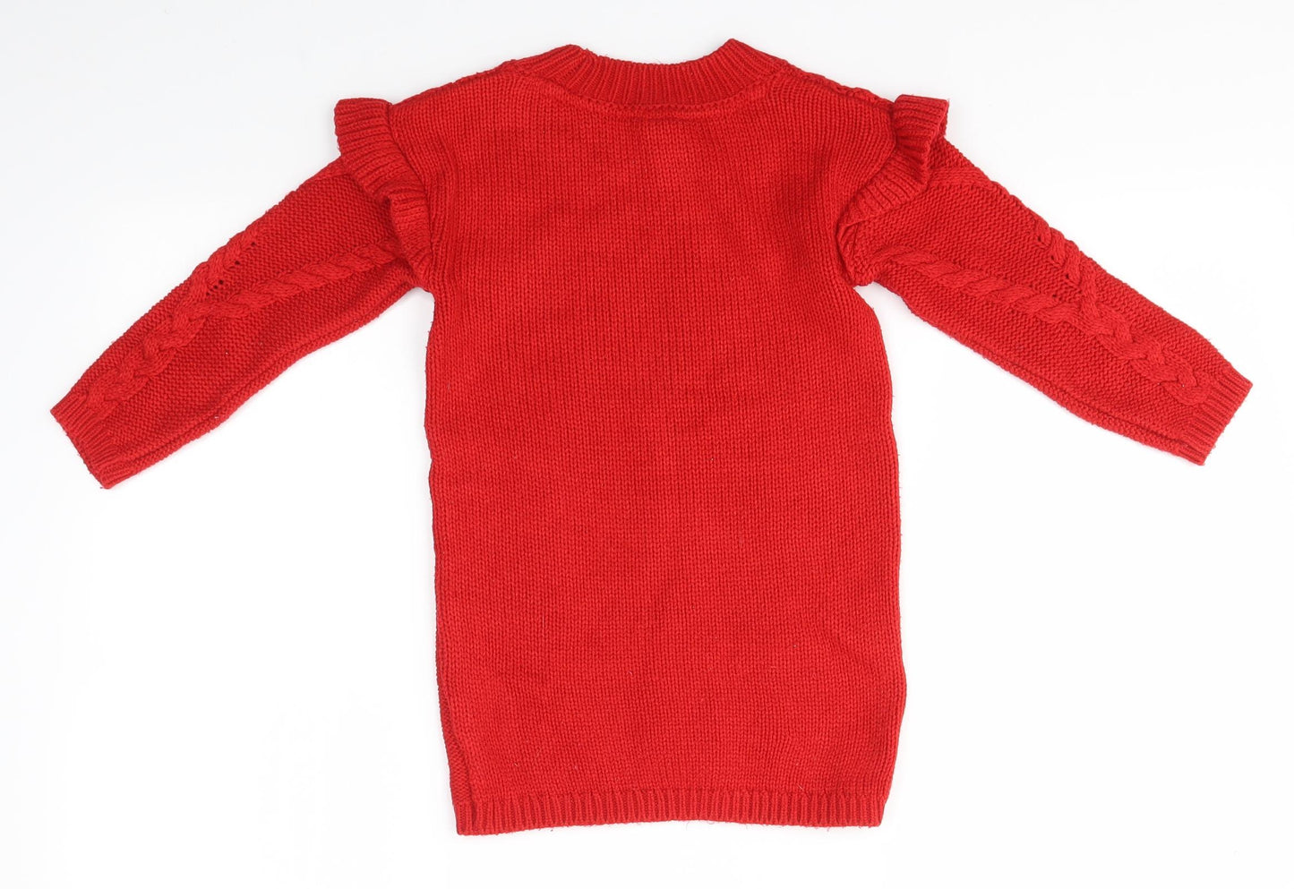 TU Girls Red   Jumper Dress  Size 3-4 Years