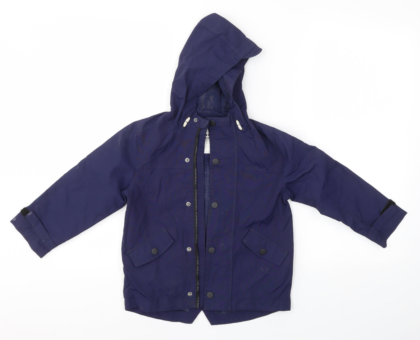 M&S Boys Blue   Overcoat Coat Size 5-6 Years