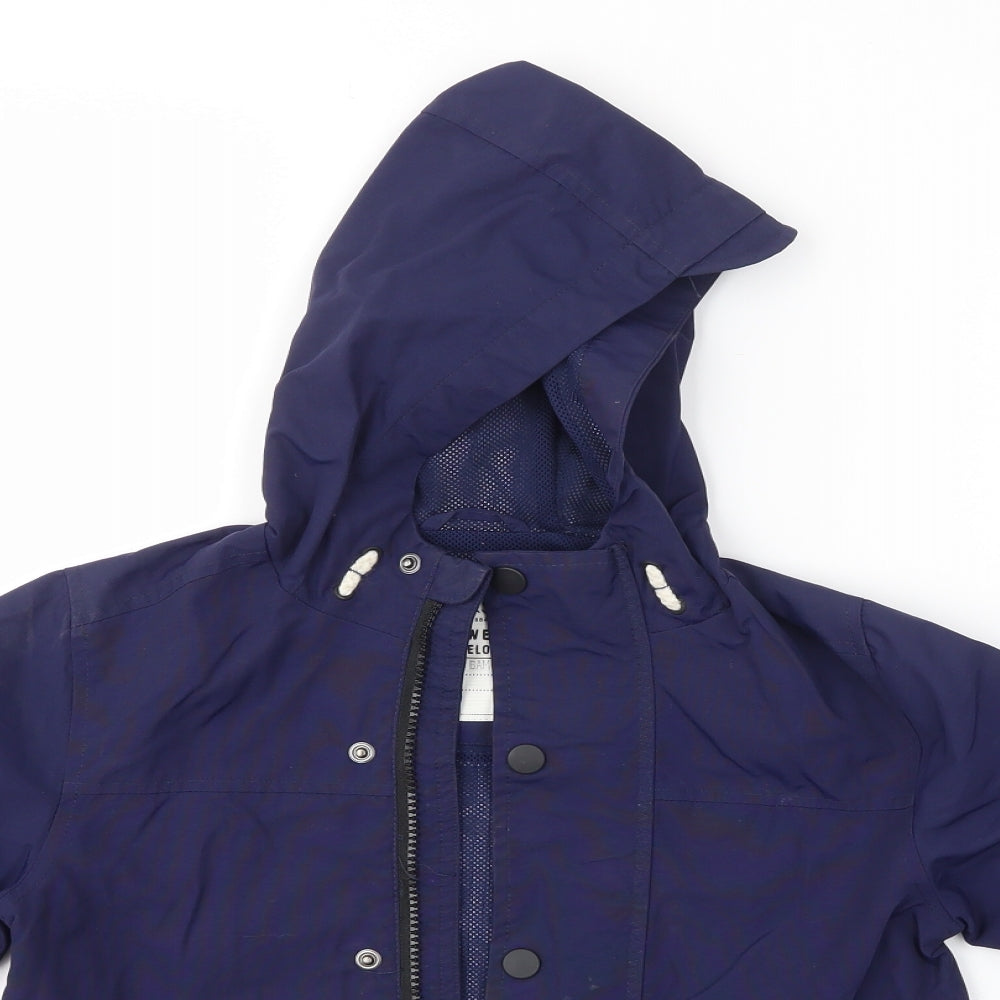M&S Boys Blue   Overcoat Coat Size 5-6 Years