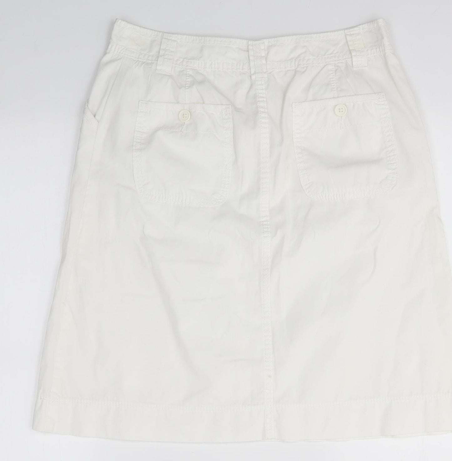 M&S Womens White   A-Line Skirt Size 10