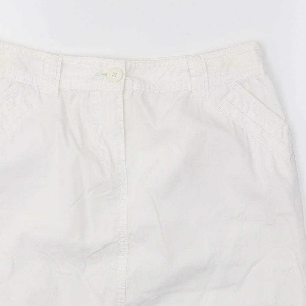M&S Womens White   A-Line Skirt Size 10
