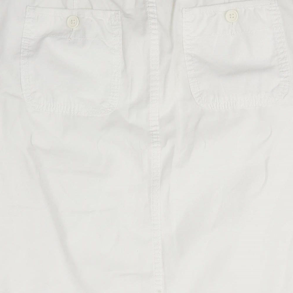 M&S Womens White   A-Line Skirt Size 10