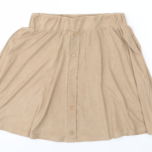Boohoo Womens Brown   A-Line Skirt Size 10