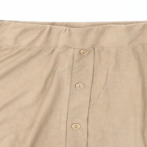 Boohoo Womens Brown   A-Line Skirt Size 10