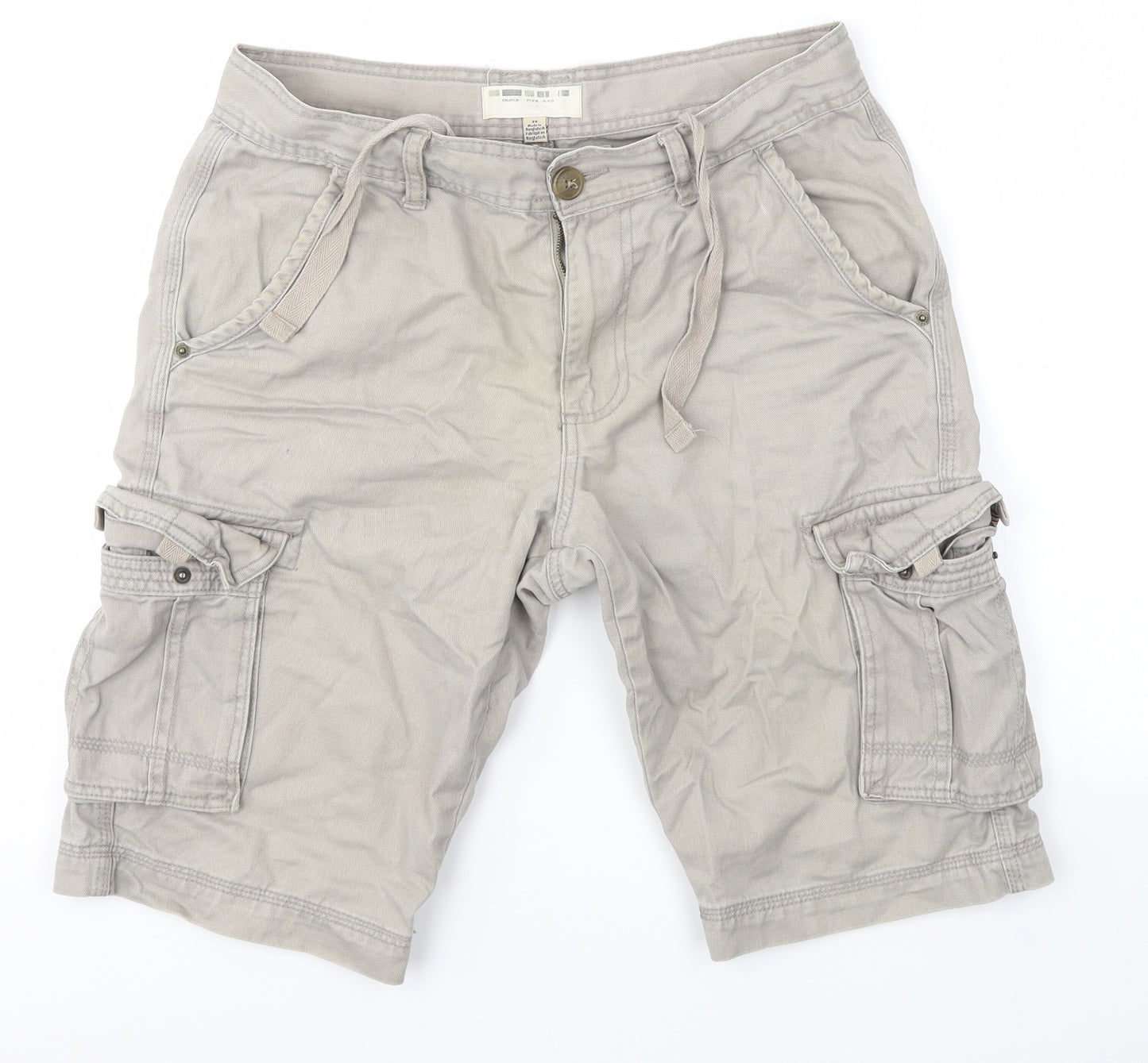 TRIPLE FIVE NYC Mens Grey   Cargo Shorts Size 30 in