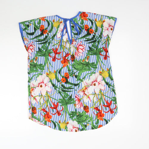 Pep & Co Womens Multicoloured Floral  Basic Blouse Size 10  - Striped & Floral Print
