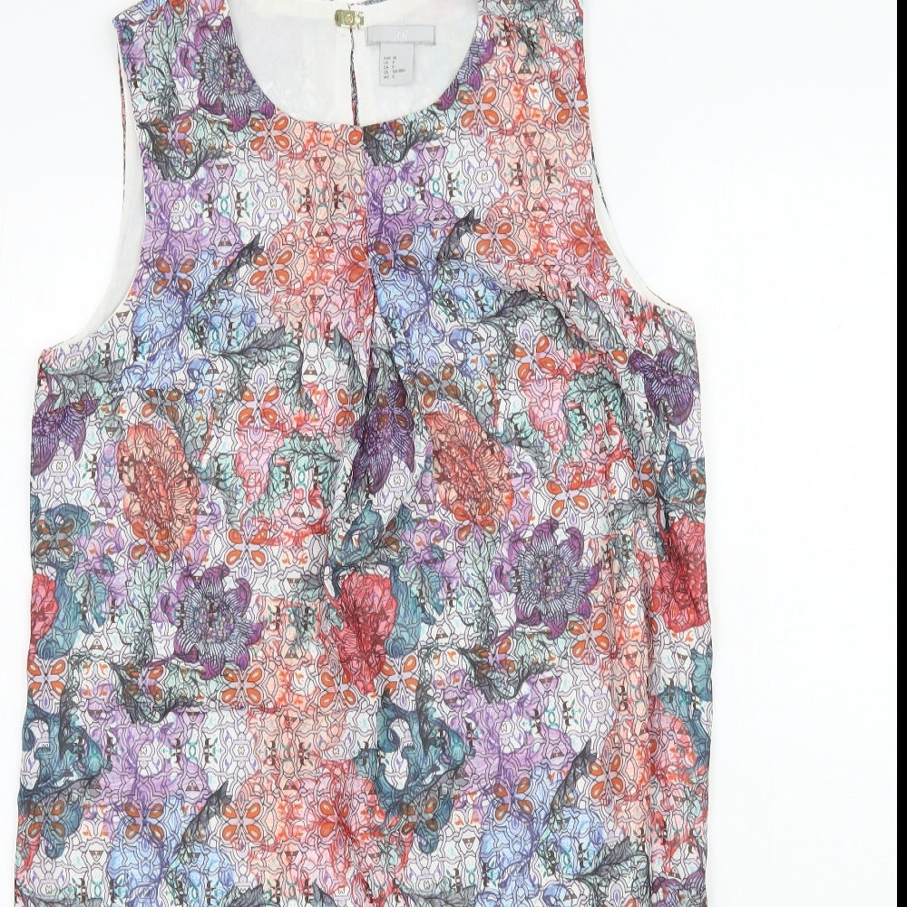 H&M Womens Multicoloured Geometric  Tank Dress  Size 10
