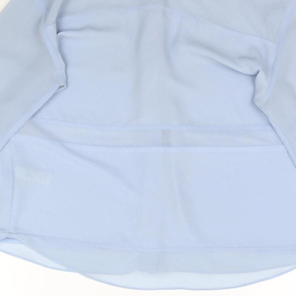 Topshop Womens Blue   Basic Button-Up Size 8  - Sheer fabric