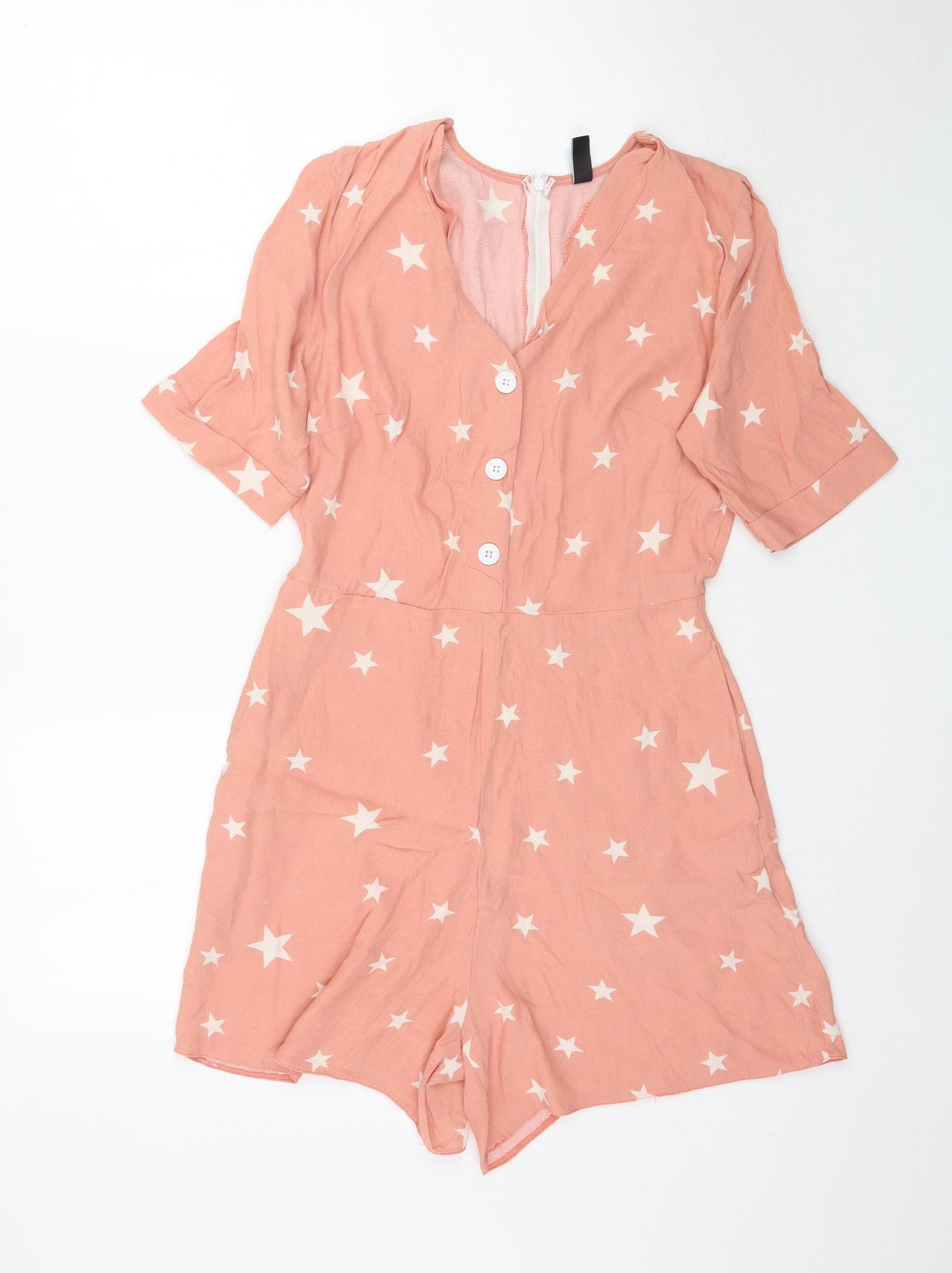 Nobody's Child Womens Pink   Playsuit One-Piece Size 10 L4 in - Star Pattern