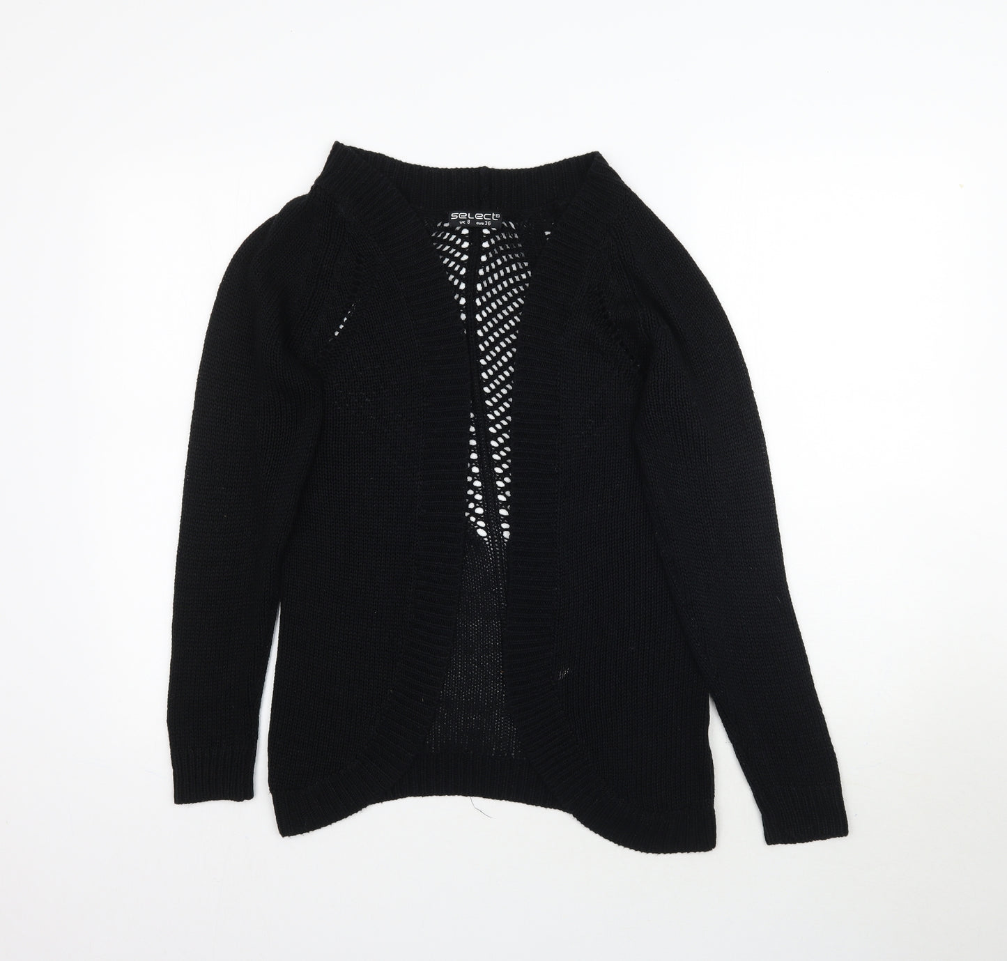 Select Womens Black  Knit Cardigan Jumper Size 8