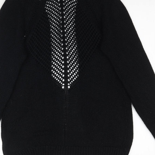Select Womens Black  Knit Cardigan Jumper Size 8