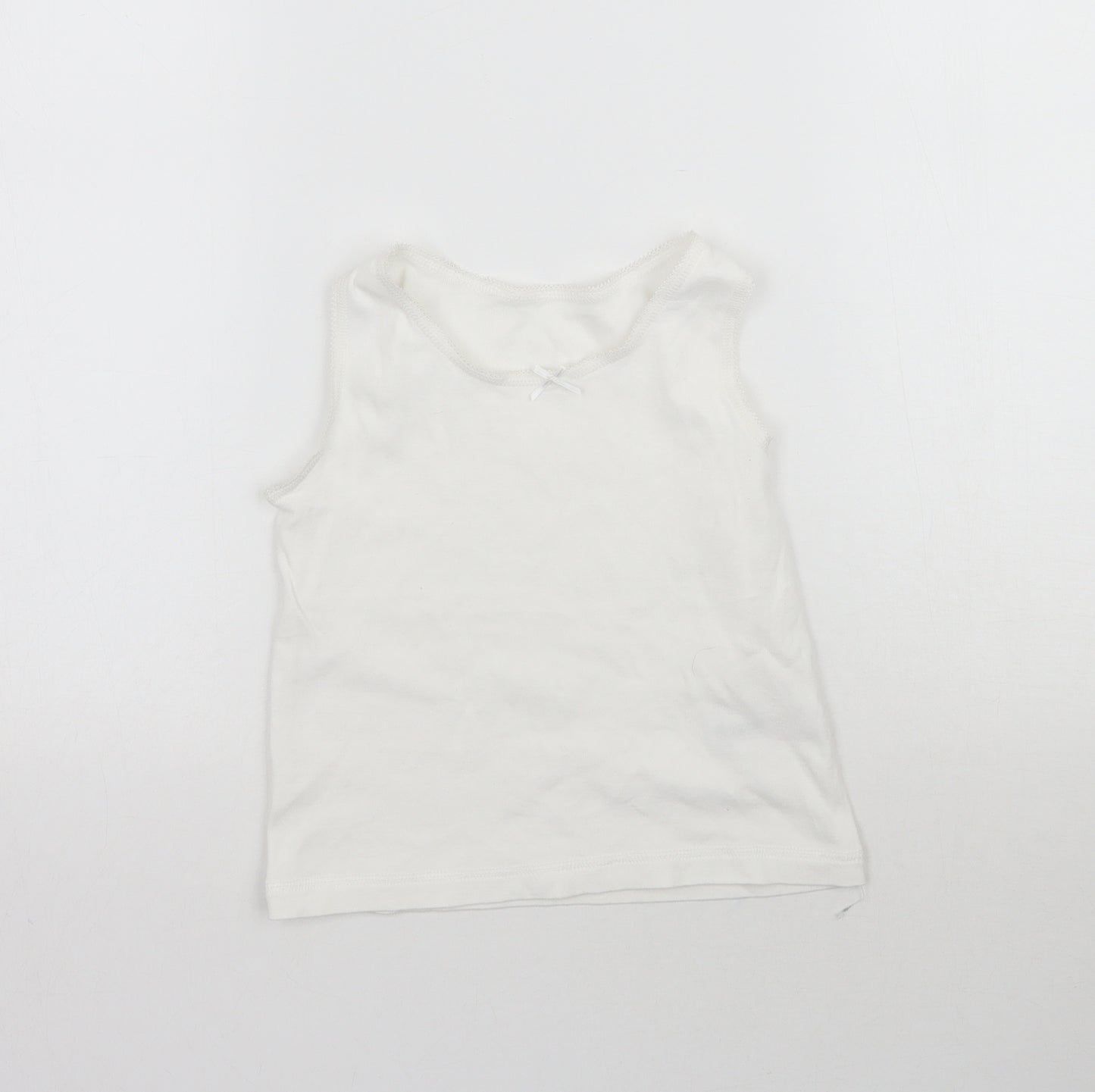Nutmeg Girls White   Basic Tank Size 4-5 Years  - Vest
