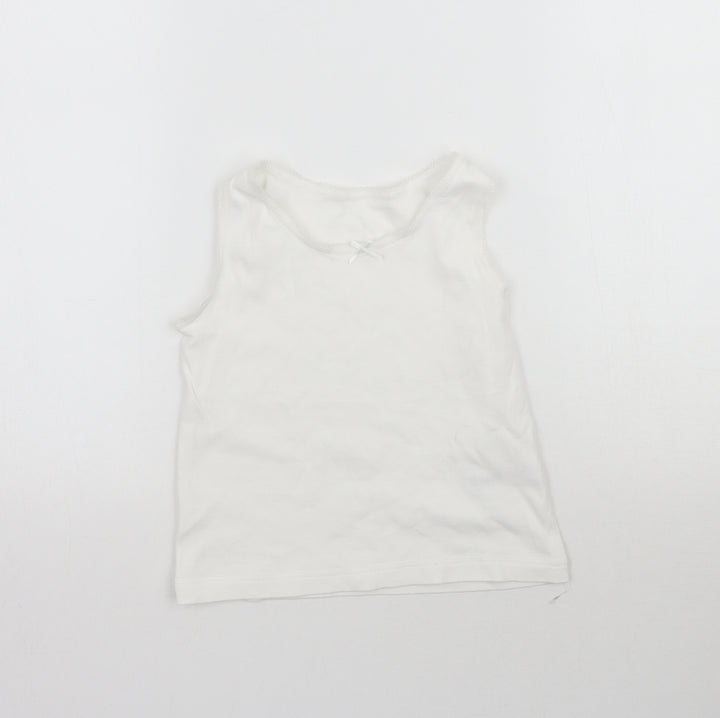 Nutmeg Girls White Basic Tank Size 4-5 Years - Vest
