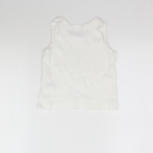 Nutmeg Girls White   Basic Tank Size 4-5 Years  - Vest