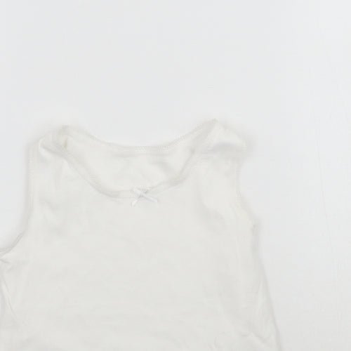 Nutmeg Girls White   Basic Tank Size 4-5 Years  - Vest