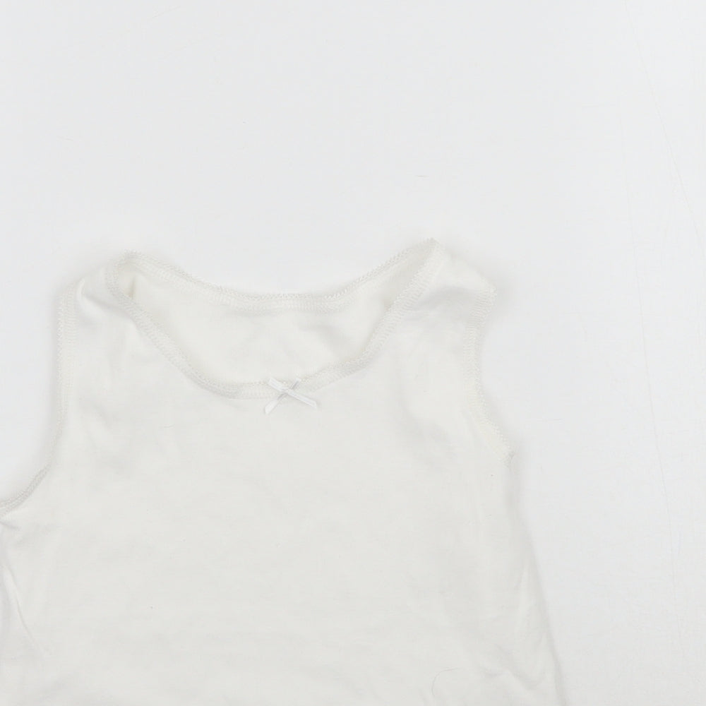 Nutmeg Girls White   Basic Tank Size 4-5 Years  - Vest
