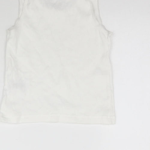 Nutmeg Girls White   Basic Tank Size 4-5 Years  - Vest