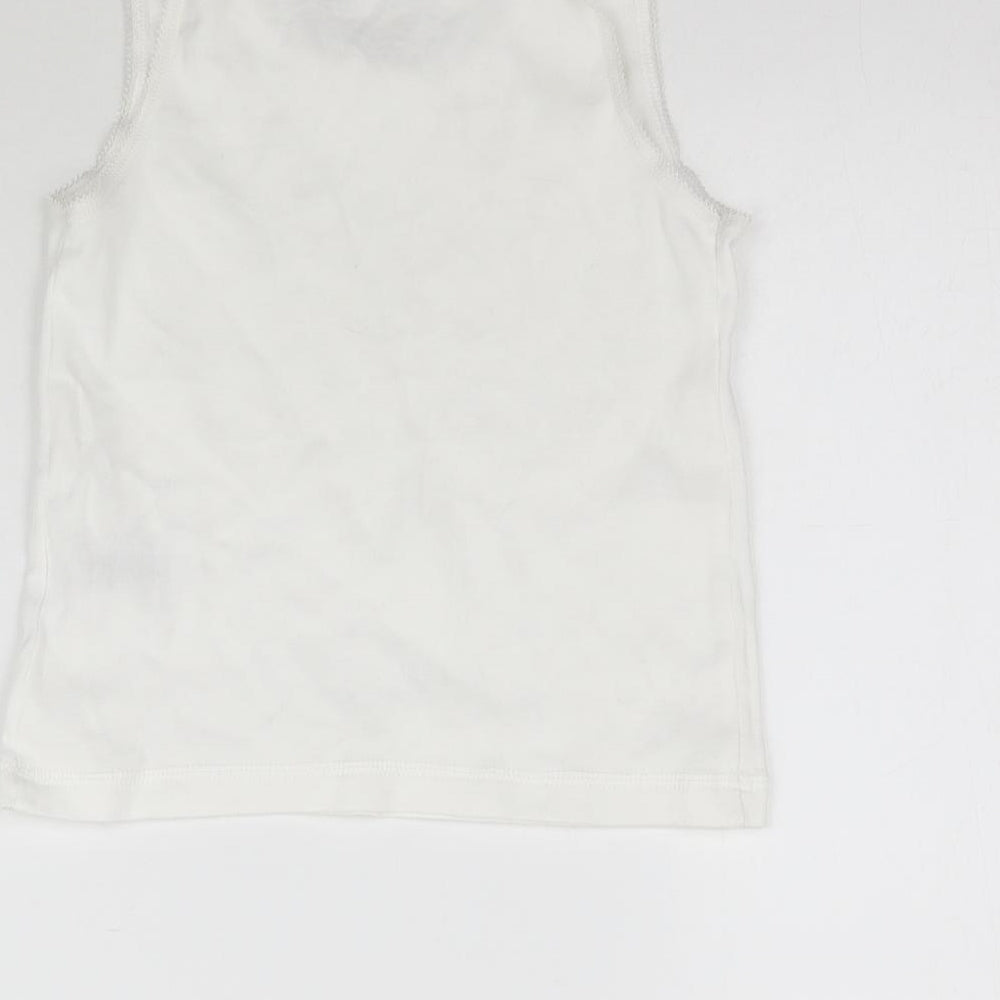 Nutmeg Girls White   Basic Tank Size 4-5 Years  - Vest