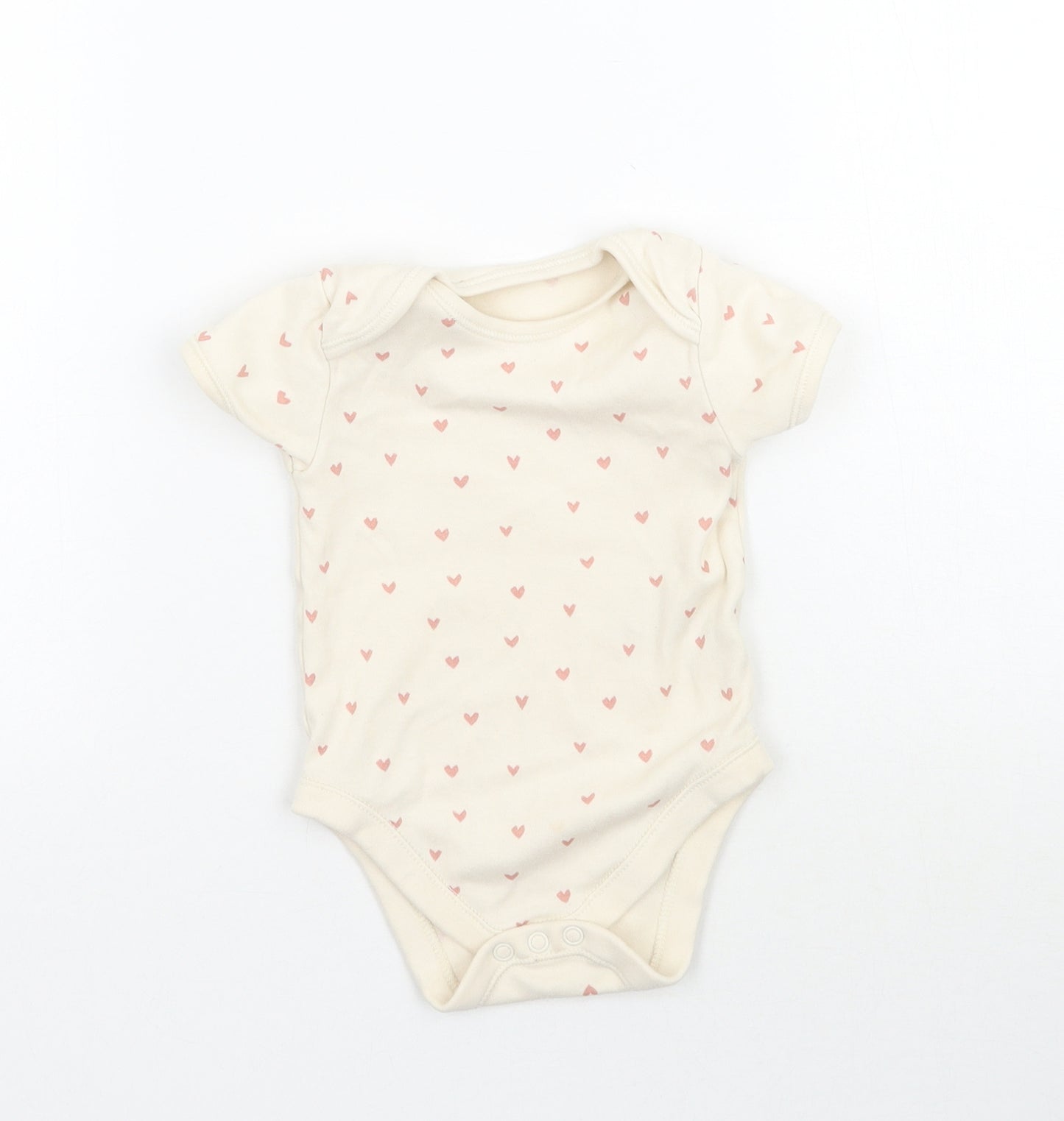 George Girls Ivory   Babygrow One-Piece Size 9-12 Months  - Love Heart print