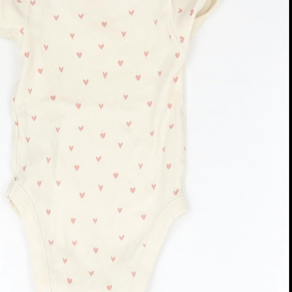 George Girls Ivory   Babygrow One-Piece Size 9-12 Months  - Love Heart print