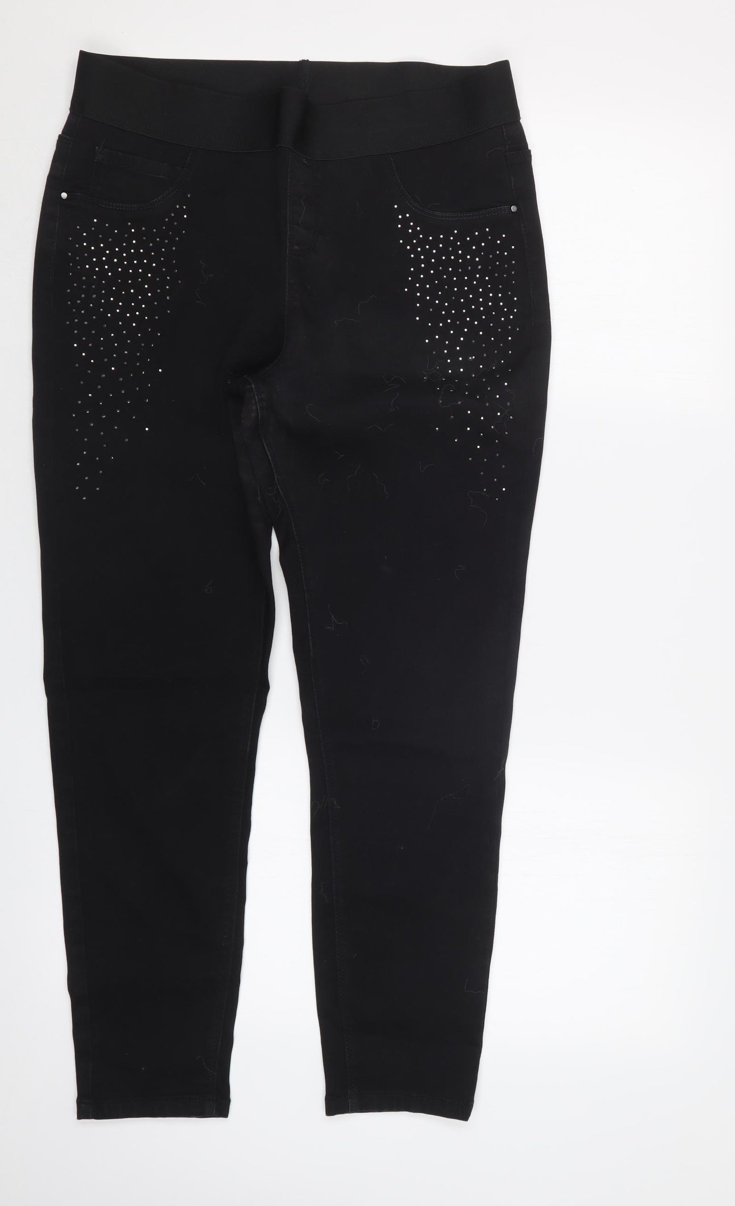 Preworn Womens Black  Denim Jegging Jeans Size 16 L26 in