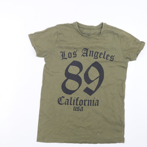 Rebel Boys Green   Basic T-Shirt Size 11-12 Years