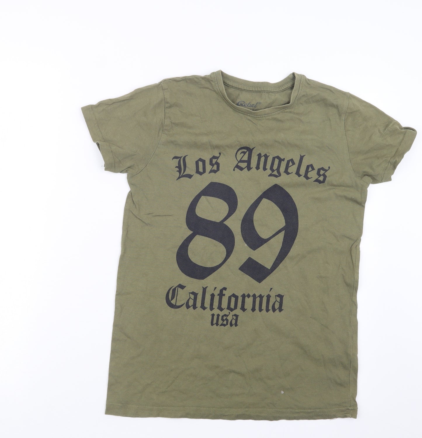 Rebel Boys Green   Basic T-Shirt Size 11-12 Years