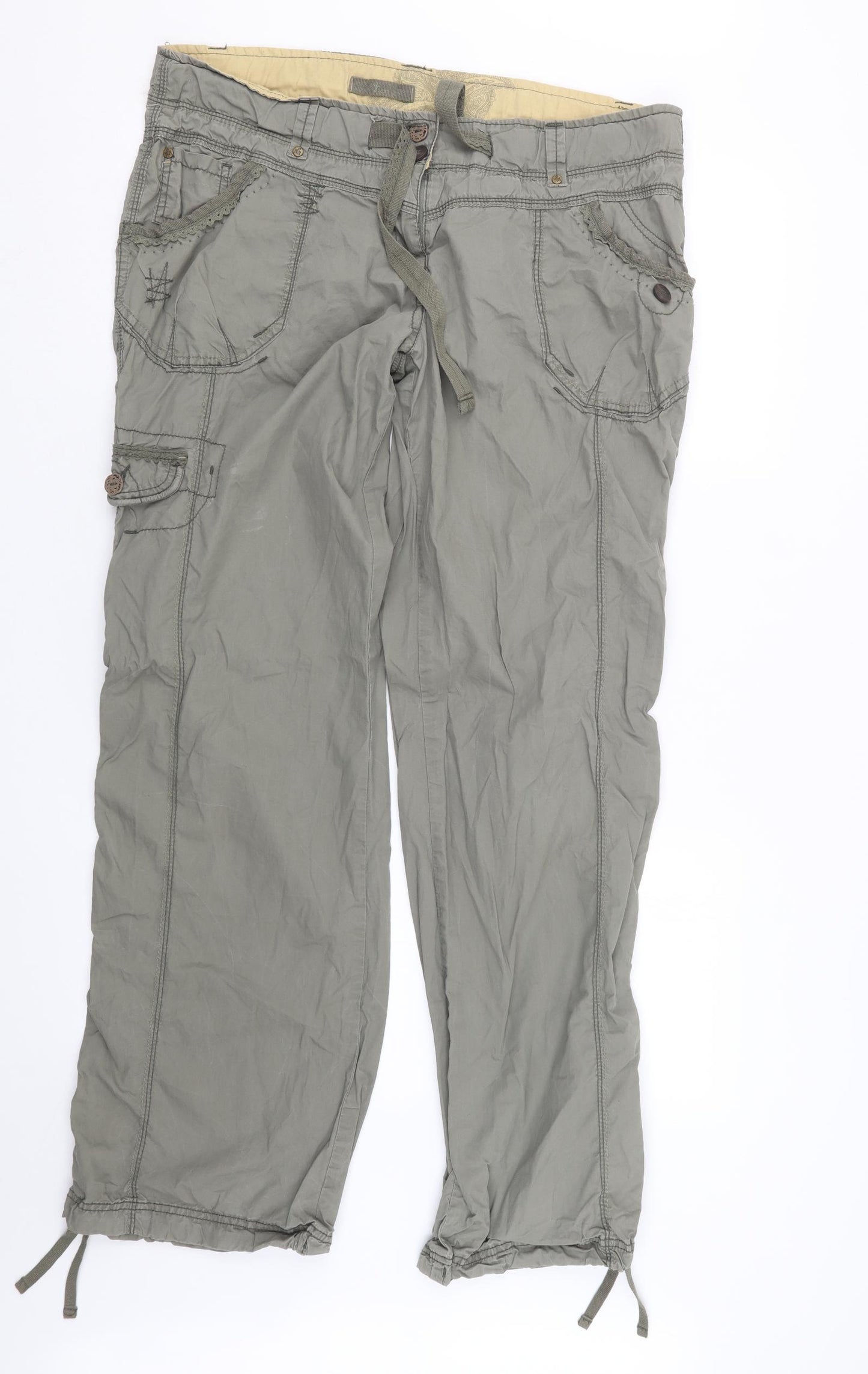 NEXT Womens Green   Cargo Trousers Size 16 L32 in