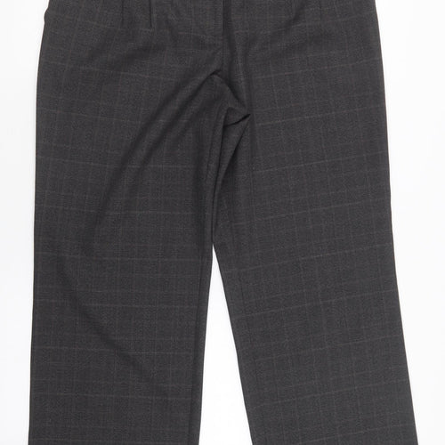 NEXT Womens Brown Check  Trousers  Size 14 L29 in