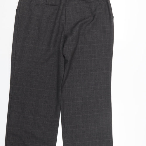 NEXT Womens Brown Check  Trousers  Size 14 L29 in