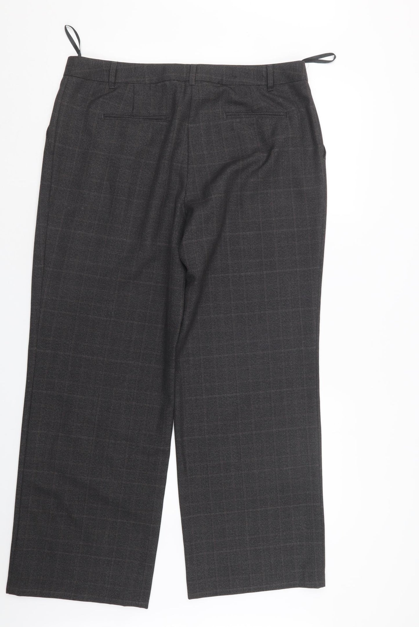 NEXT Womens Brown Check  Trousers  Size 14 L29 in