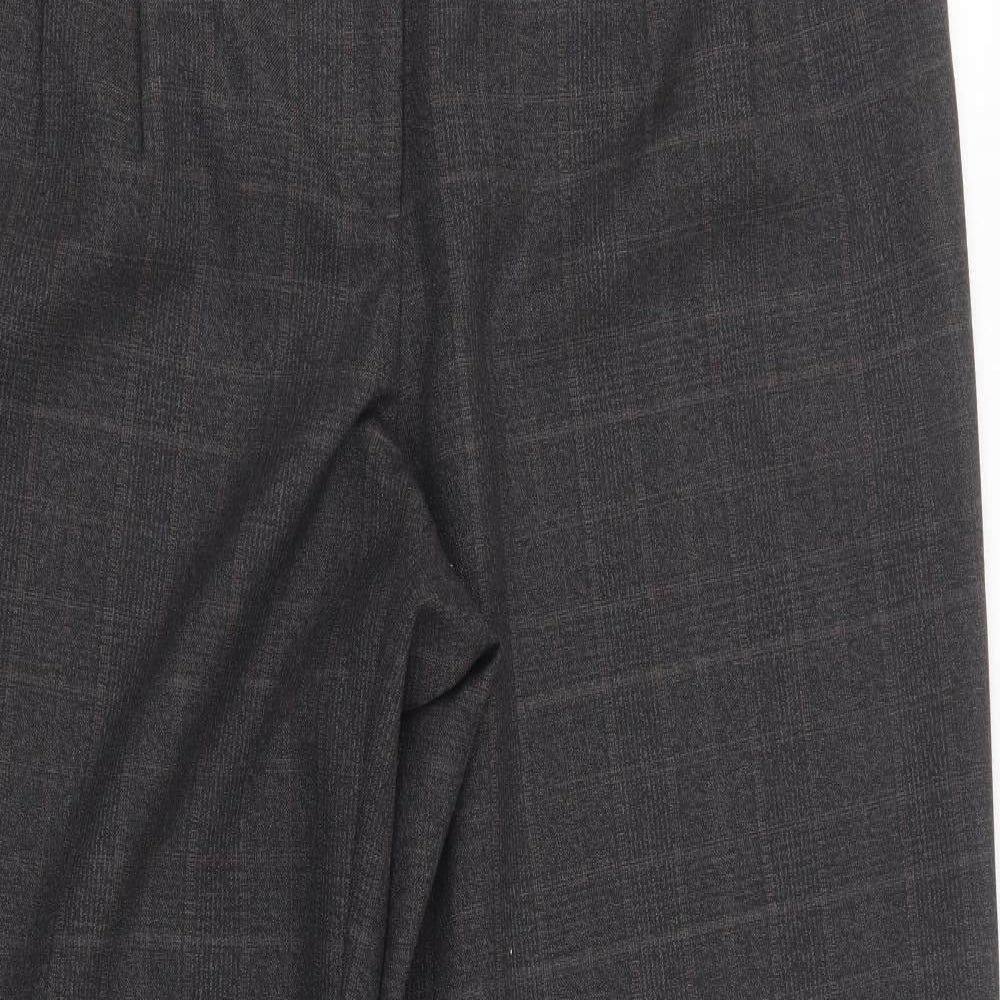 NEXT Womens Brown Check  Trousers  Size 14 L29 in