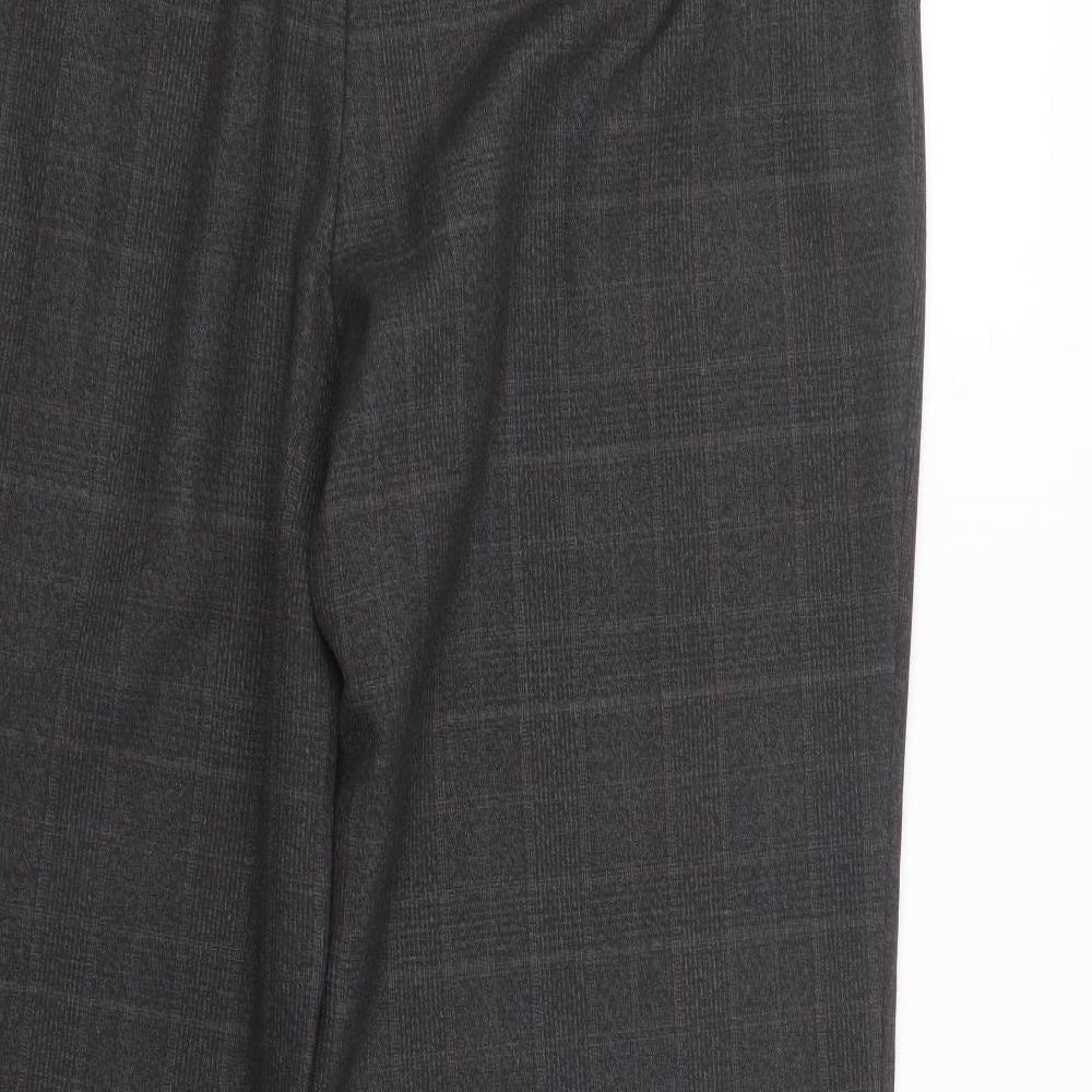 NEXT Womens Brown Check  Trousers  Size 14 L29 in