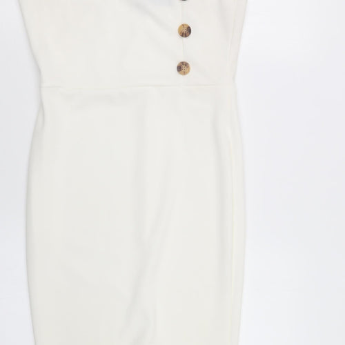 Boohoo Womens White   Shirt Dress  Size 10