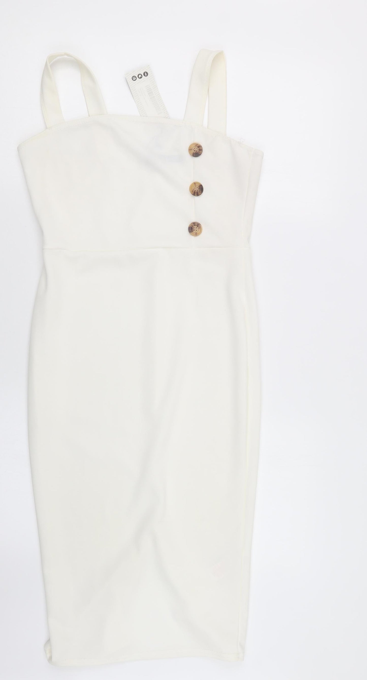 Boohoo Womens White   Shirt Dress  Size 10