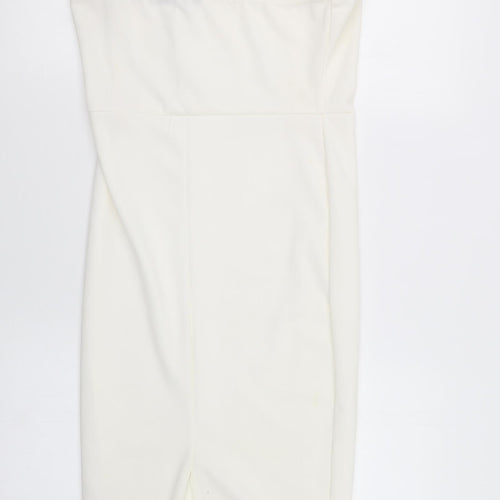 Boohoo Womens White   Shirt Dress  Size 10