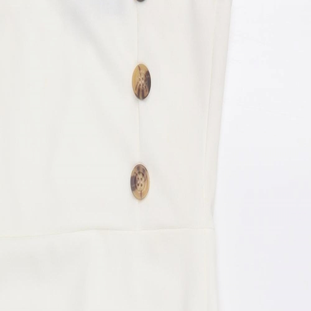 Boohoo Womens White   Shirt Dress  Size 10