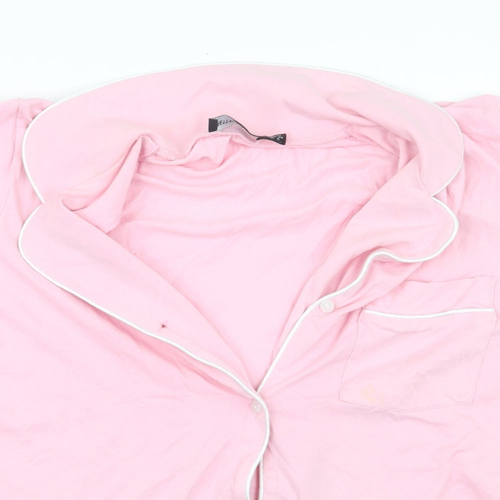 PRETTYLITTLETHING Womens Pink Geometric  Top Pyjama Top Size 10