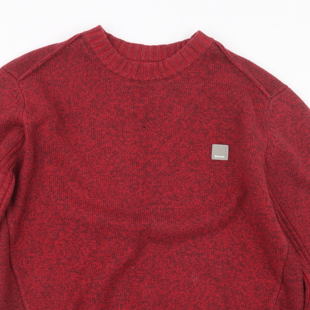 Bench Mens Red  Knit Pullover Jumper Size M