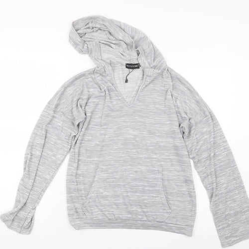 PRETTYLITTLETHING Womens Grey   Pullover Hoodie Size 8