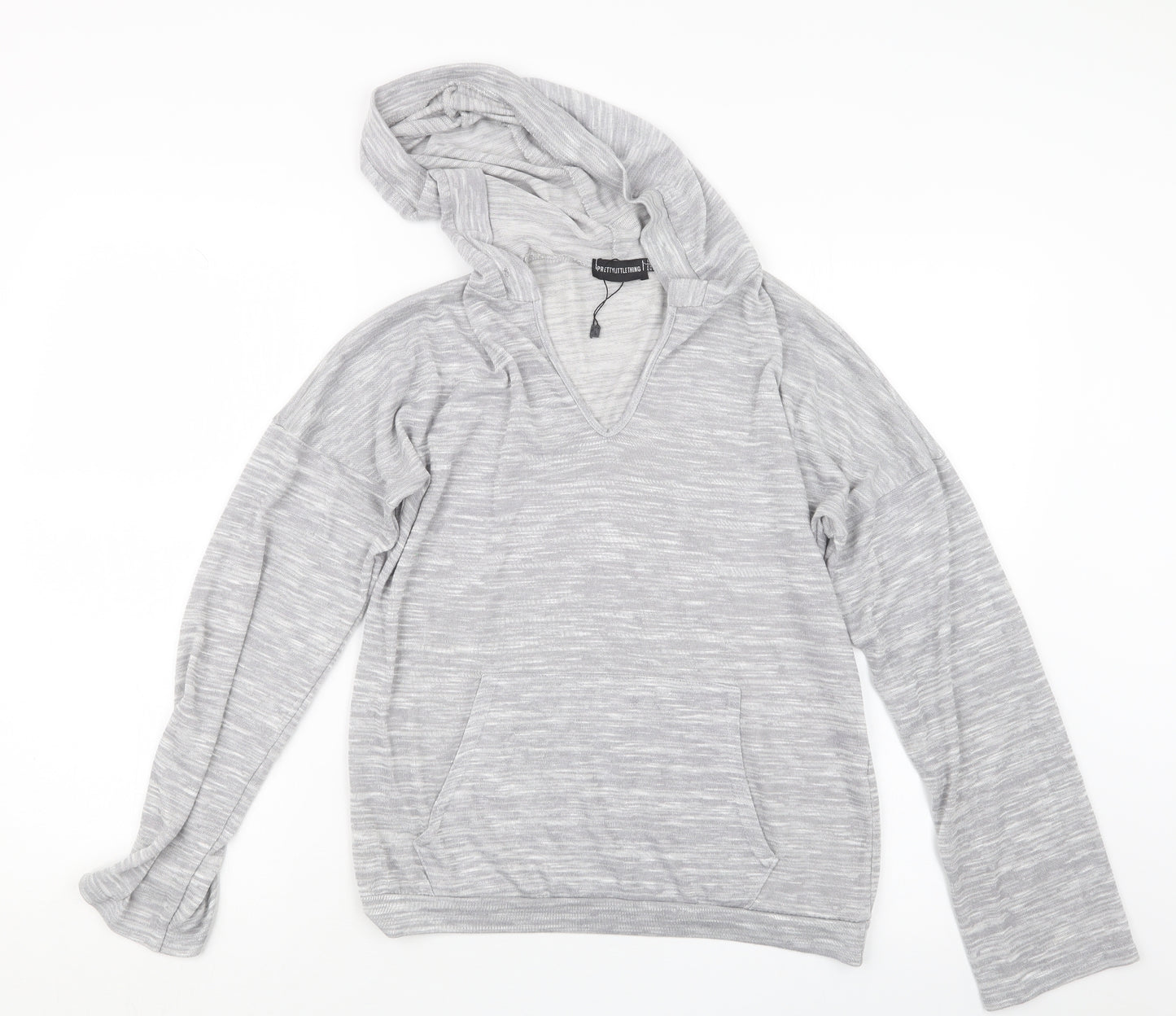 PRETTYLITTLETHING Womens Grey   Pullover Hoodie Size 8