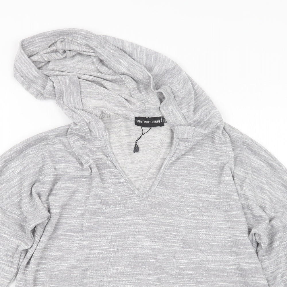 PRETTYLITTLETHING Womens Grey   Pullover Hoodie Size 8