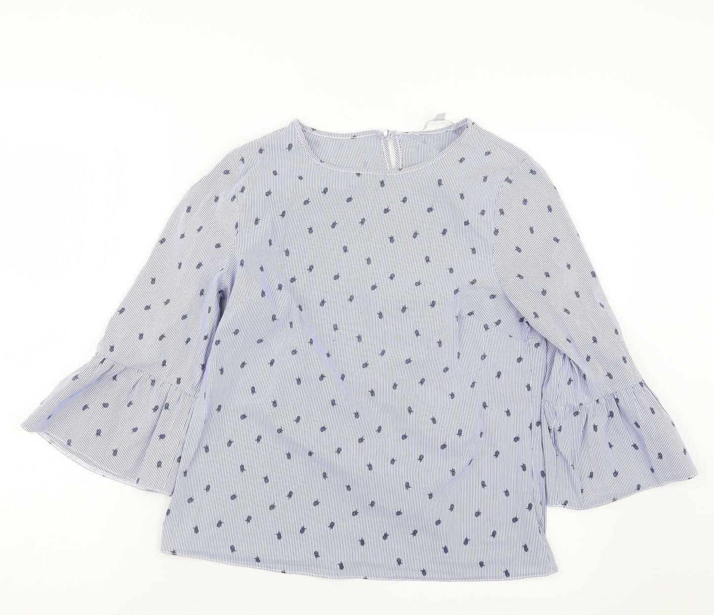 Red Herring Womens Blue Geometric  Basic Blouse Size 12