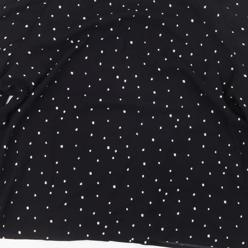 In the Style Womens Black Polka Dot  Basic Button-Up Size 10