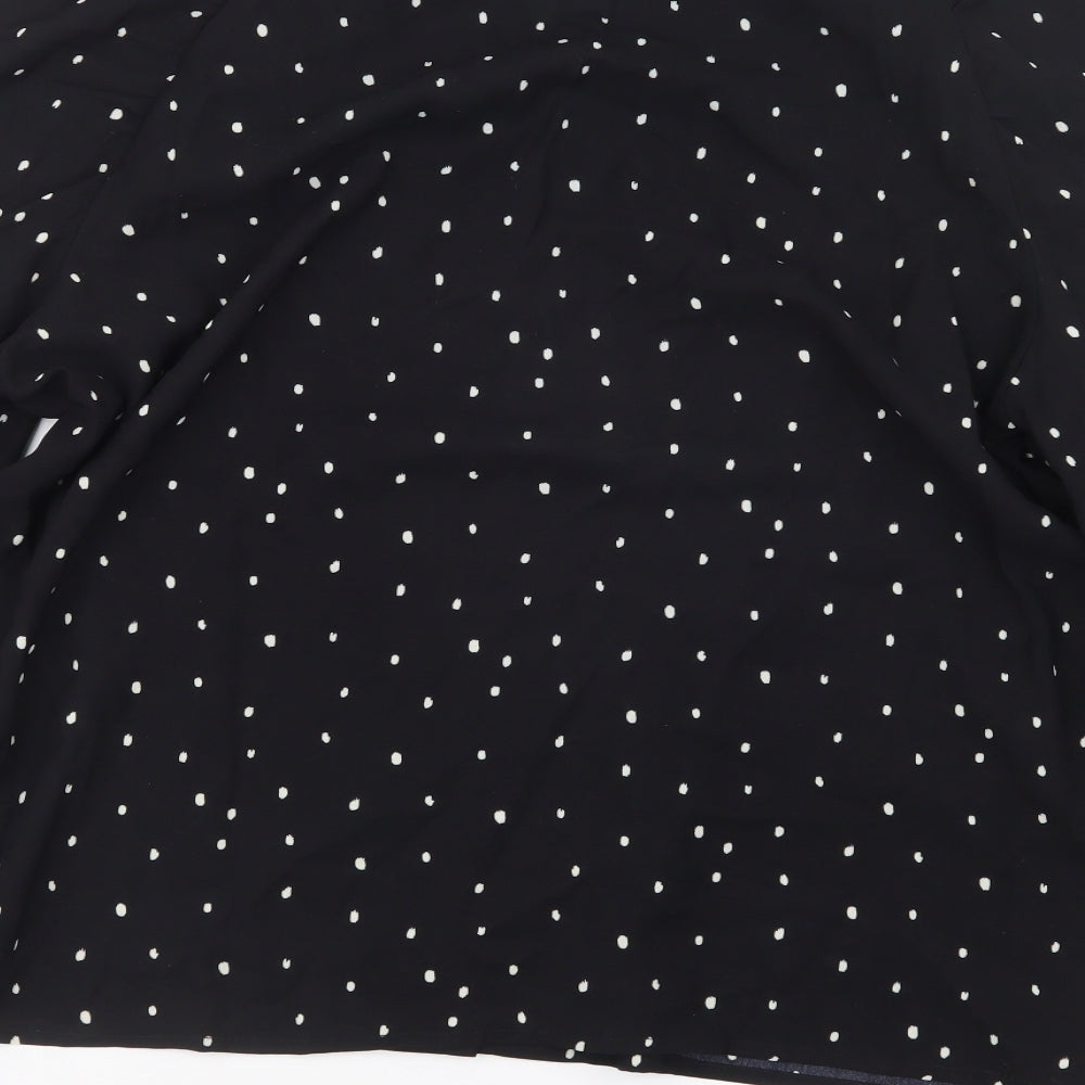 In the Style Womens Black Polka Dot  Basic Button-Up Size 10