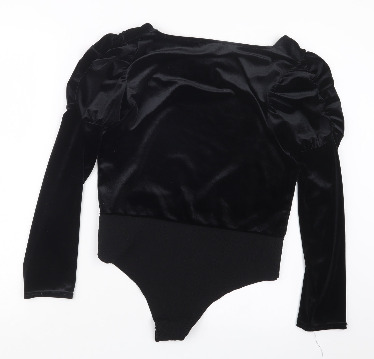 Quiz Womens Black  Velvet Bodysuit One-Piece Size 14